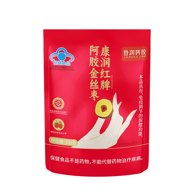 鲁润阿胶康润红牌阿胶金丝枣